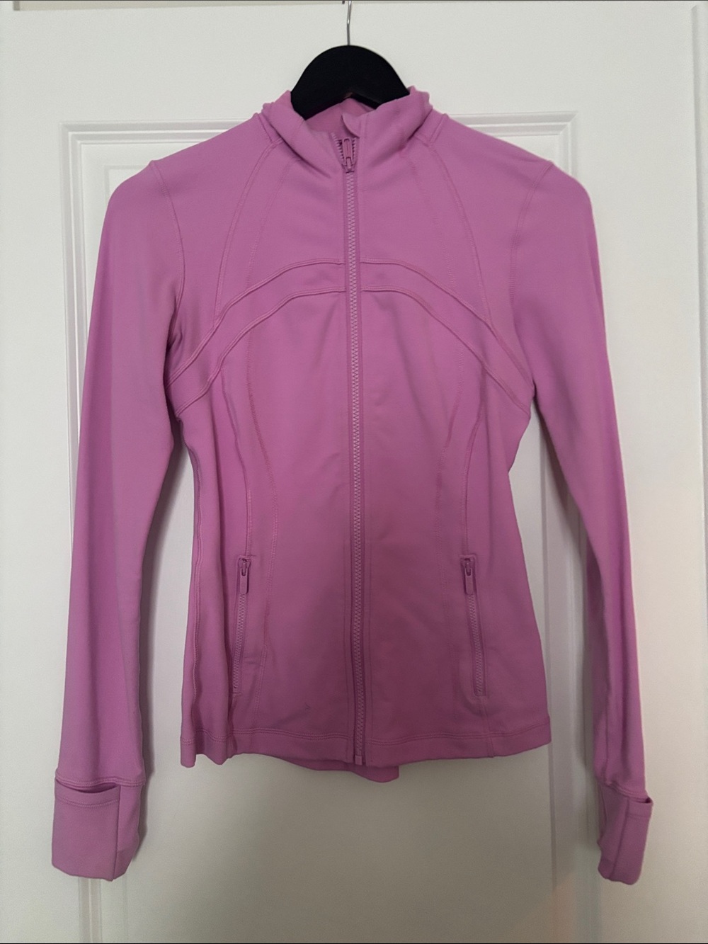 lululemon athletica fitted light pink full-zip jacket